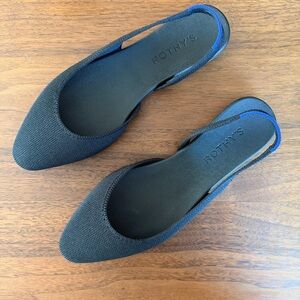 Rothy's The Almond Slingback Women's Black and Blue Flats